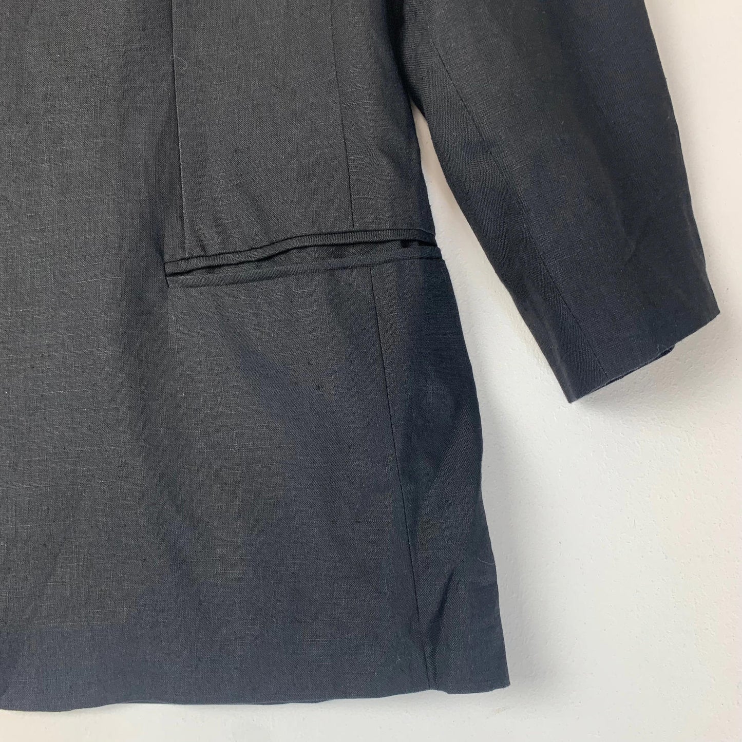Women’s Vintage Italian Linen Jacket / Black / Italian 50