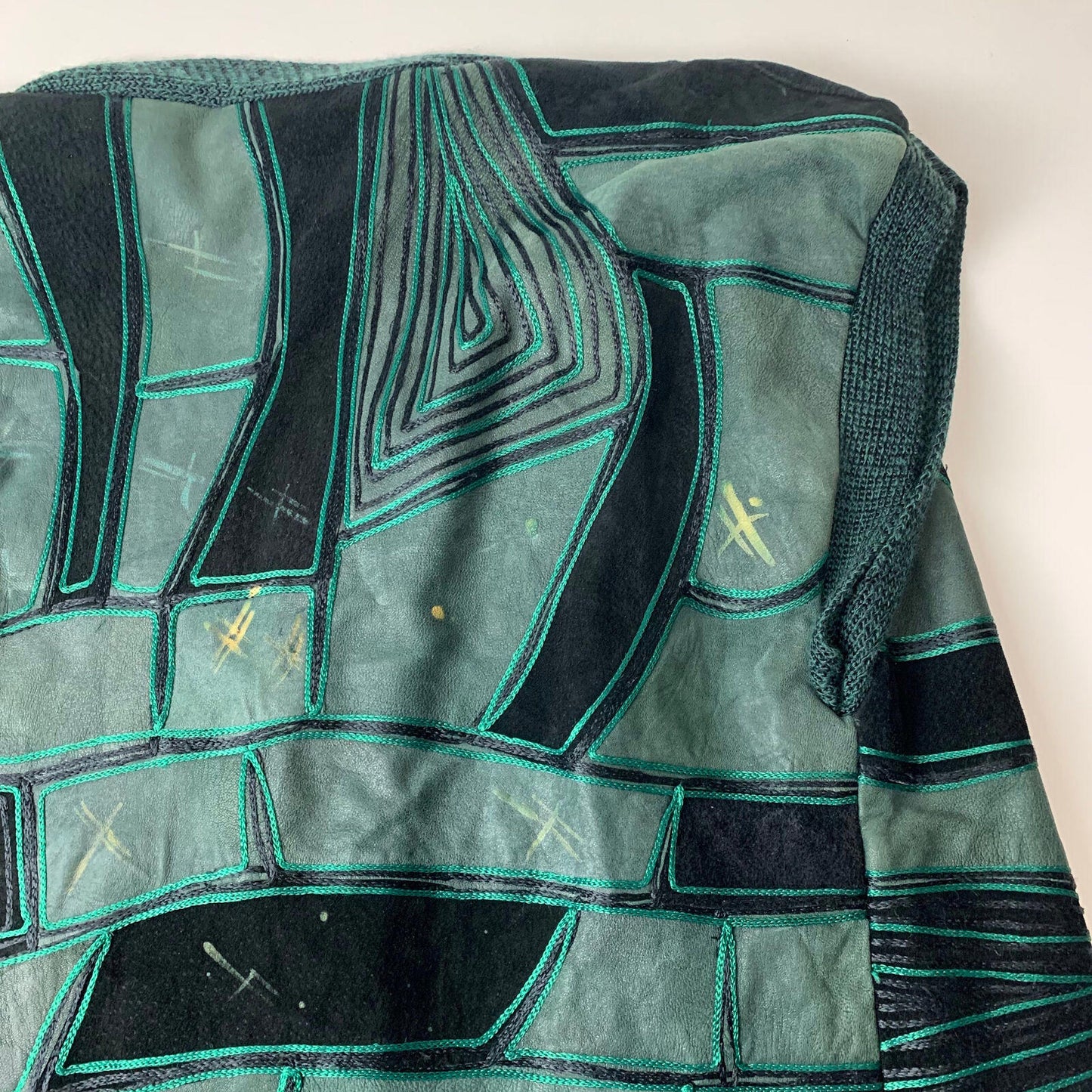 Women’s Vintage CHARISMA Suede Waistcoat / Jacket / Green / L-XL