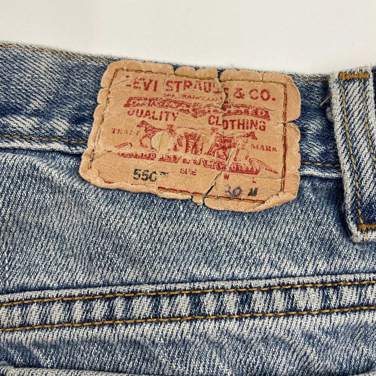 LEVI'S 550 Jeans Classic Relaxed Tapered Blue Denim Women's UK 8 M