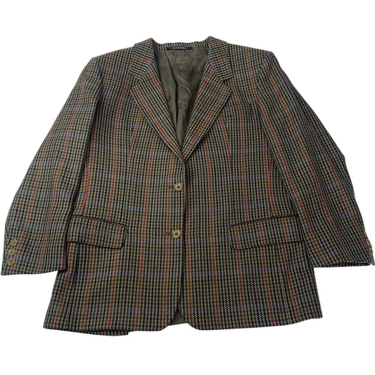 DAKS Signature Blazer Plaid Check Wool Smart Jacket Multicoloured Women UK 16