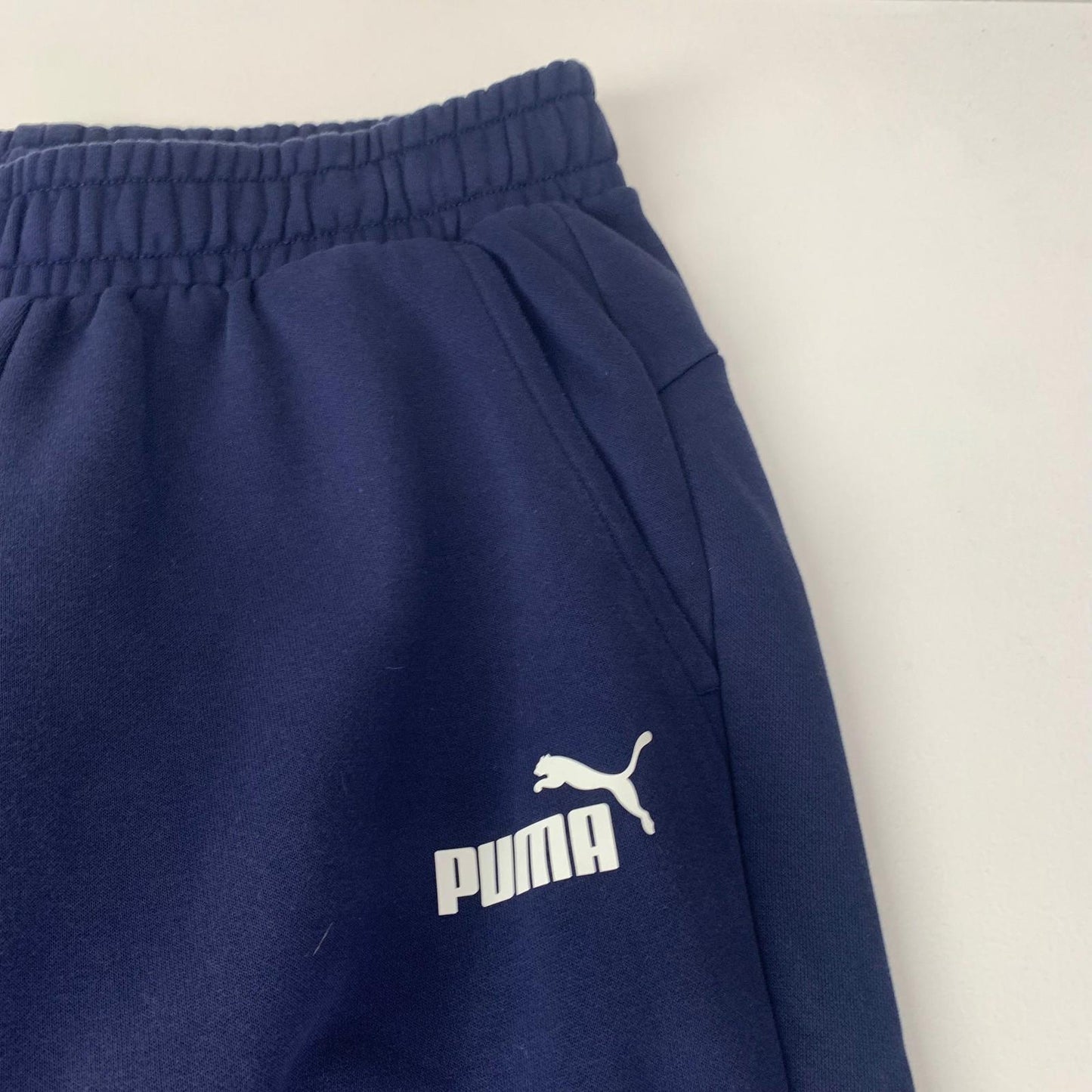 Puma Joggers Athletic Elastic Waist Cuffed Navy Blue Mens L