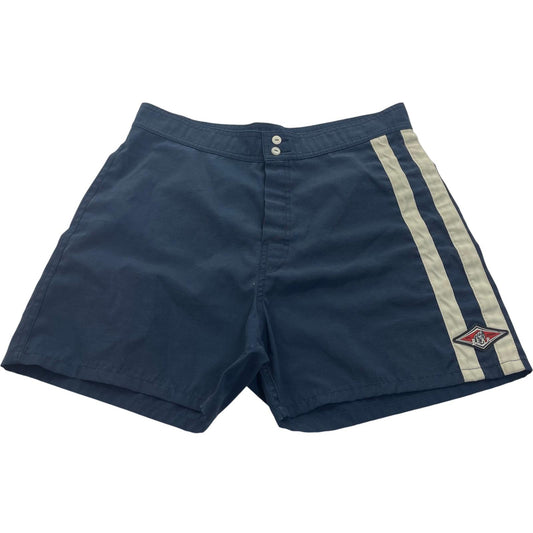 Bear USA Shorts Button Fly Striped Blue Vintage Mens Size 30 / S