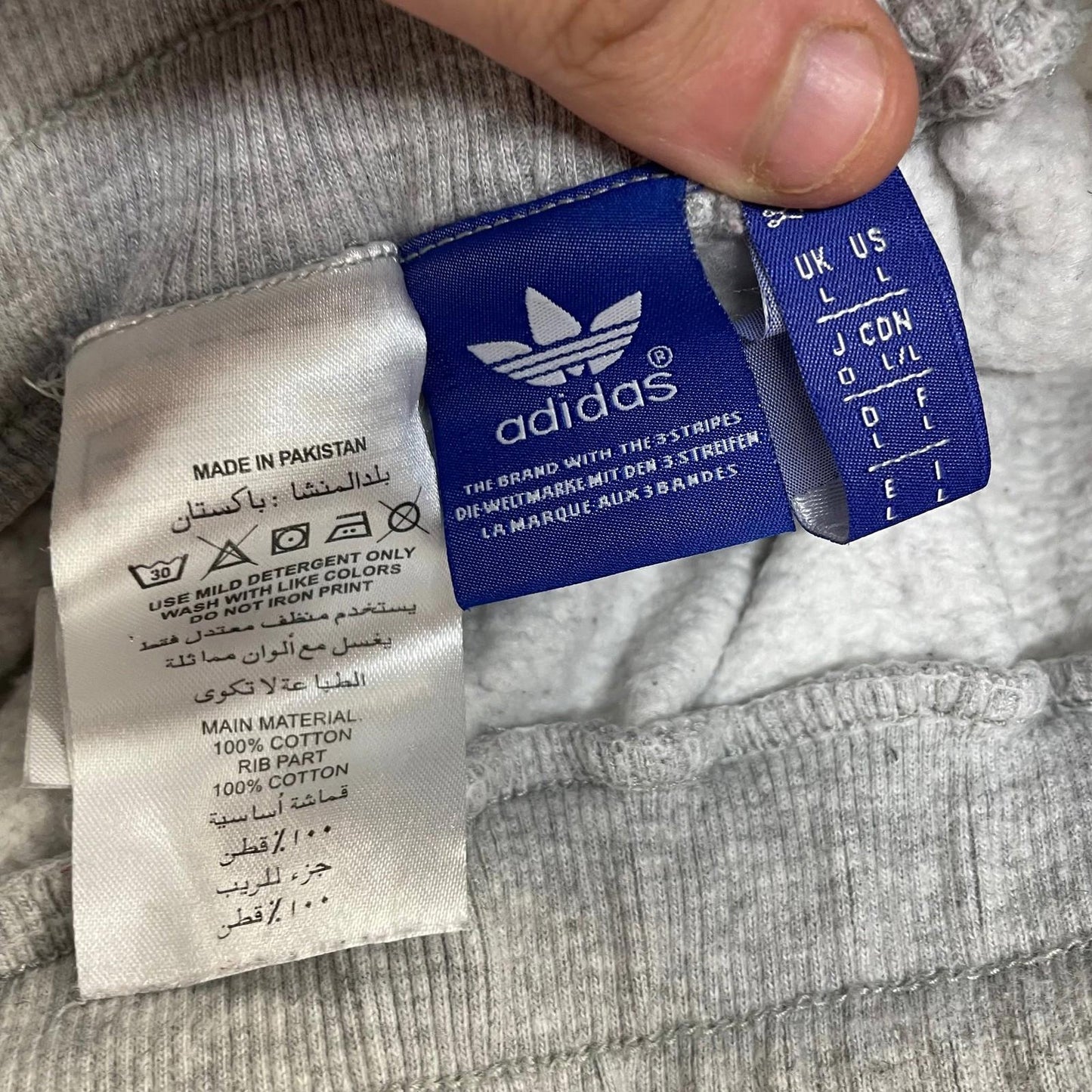 Adidas Sweatpants Joggers Grey Drawstring Elastic Mens Large