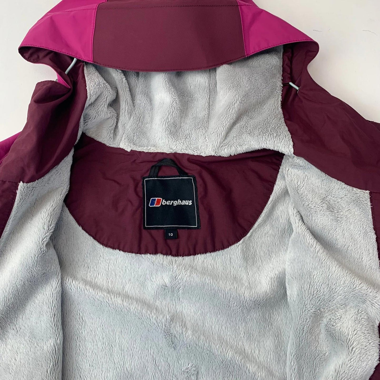 Berghaus Waterproof Jacket AQ2 Fleece Lined Hooded Pink Womens UK 10