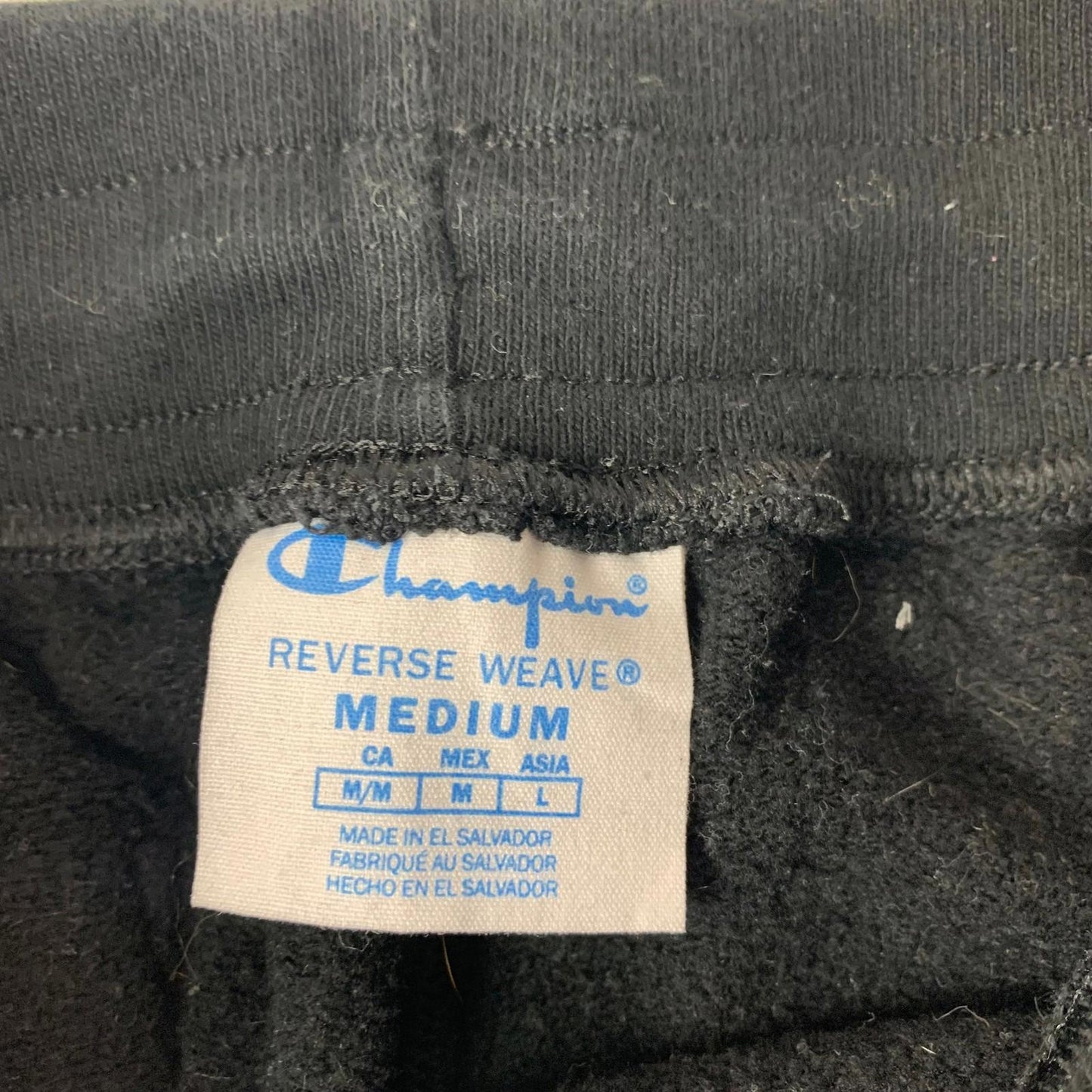 Champion Reverse Weave Jogger Sweatpants Black Logo Classic Medium