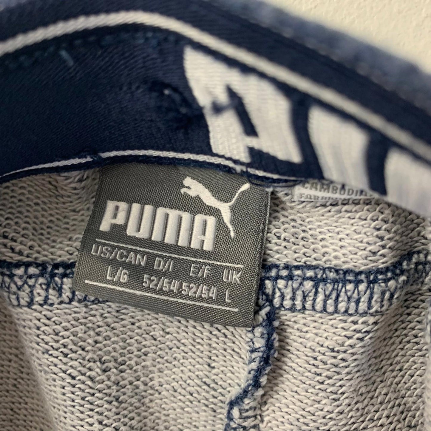 Puma Activewear Jogger Sweatpants Navy Blue Logo Mens Large