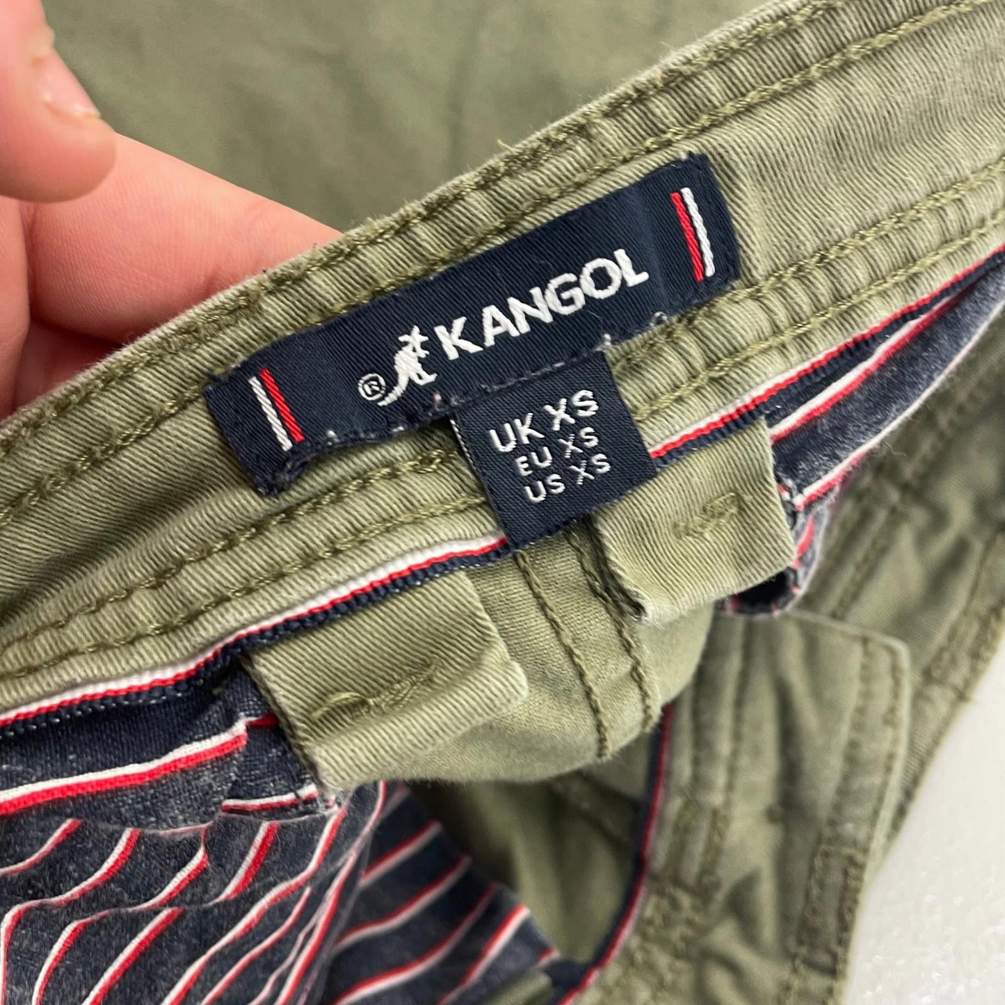Kangol Chino Shorts Casual Olive Green Mens UK XS