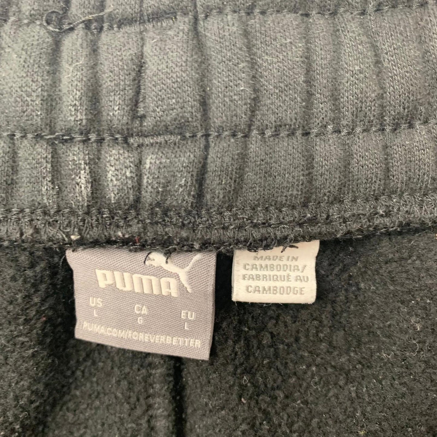 PUMA Activewear Jogger Sweatpants Elastic Waist Black Mens Large L