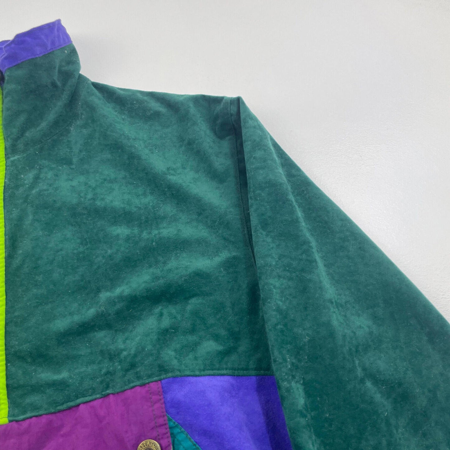 Women’s Vintage 90’s Funky Velour Multicoloured Track Jacket , Size L