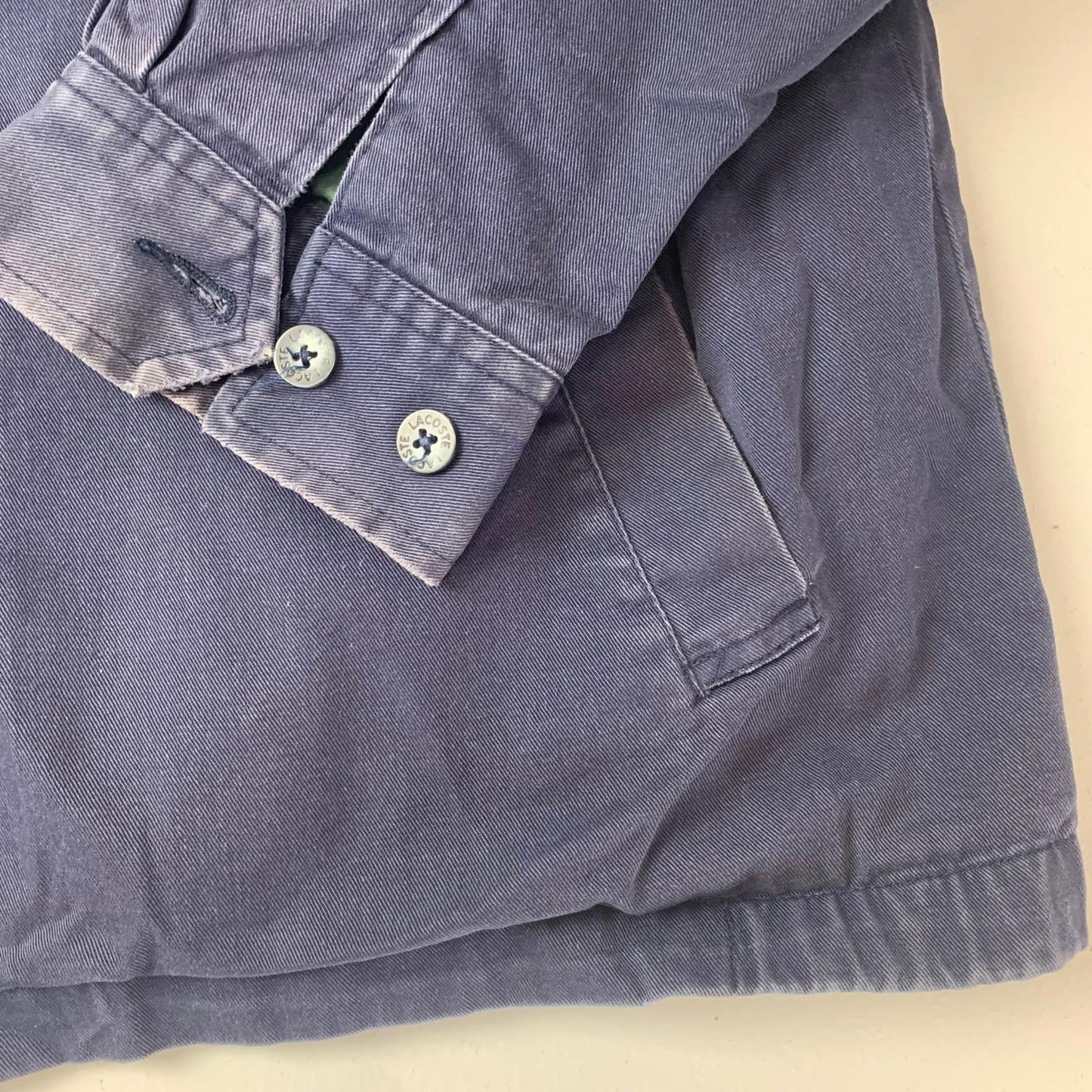 Lacoste Jacket Casual Zip Logo Navy Cotton Mens L