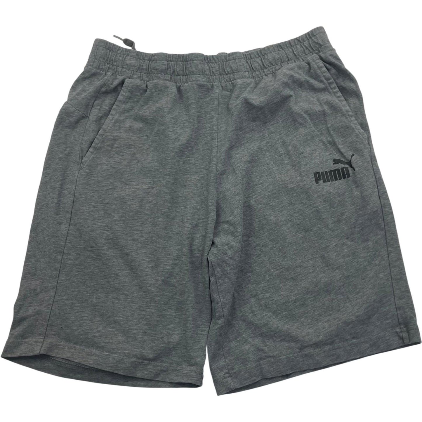 Puma Athletic Activewear Shorts Grey Elastic Waist Drawstring Mens L