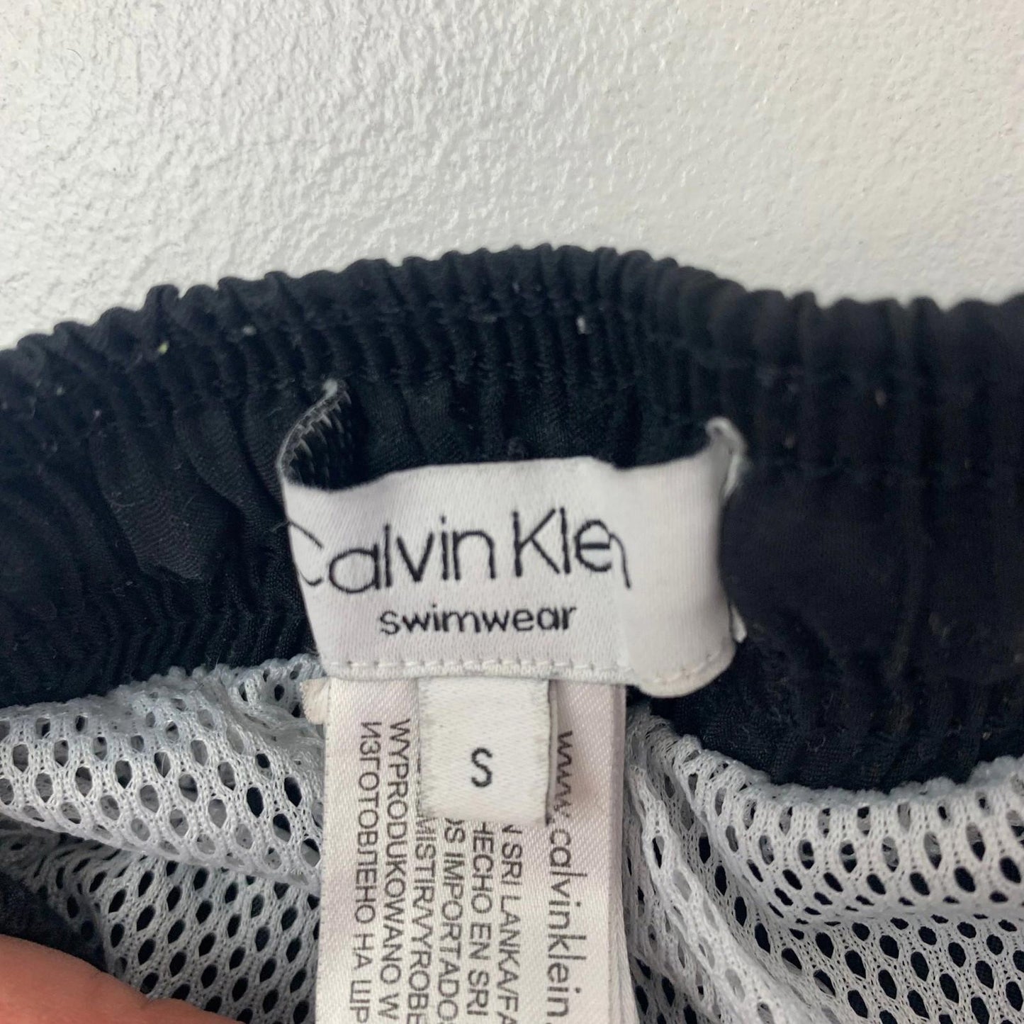 CALVIN KLEIN Swim Shorts Black Logo Tape Men’s Small S