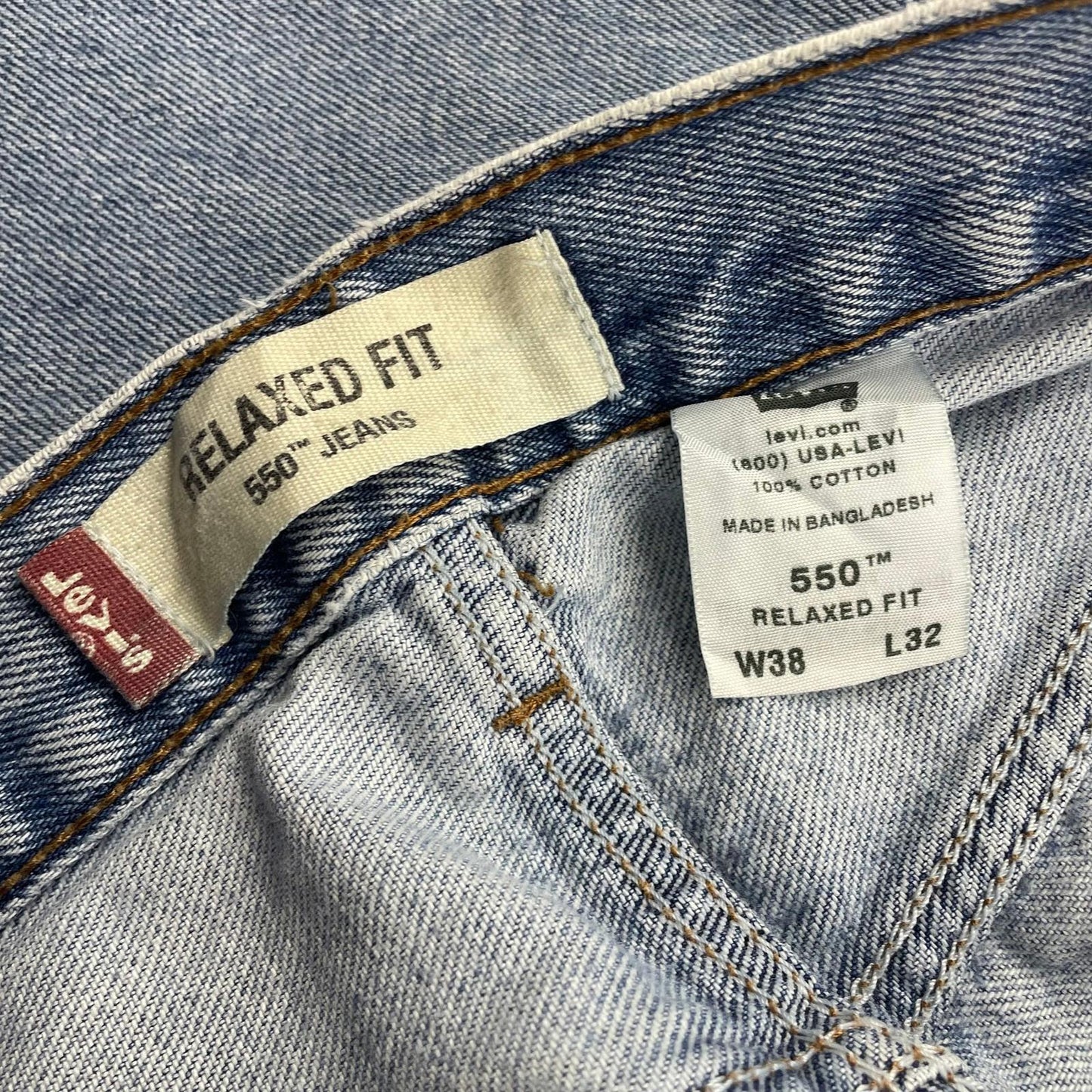 LEVI'S 550 RELAXED FIT Vintage Denim Jeans Mid 90s Blue Mens 38x32
