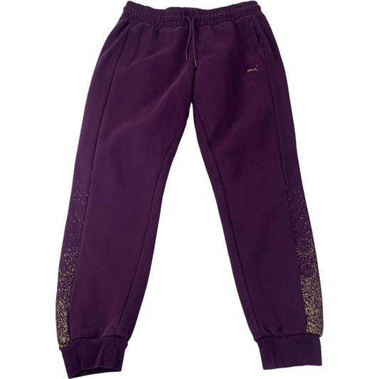 Puma Jogger Trousers Glitter Accents Purple Womens Medium