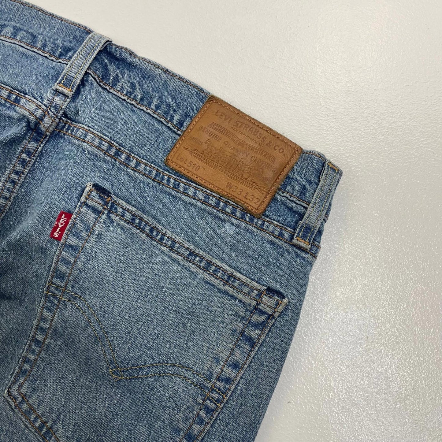 Levi's 510 Jeans Slim Fit Blue Denim Mens Label Size 33x32
