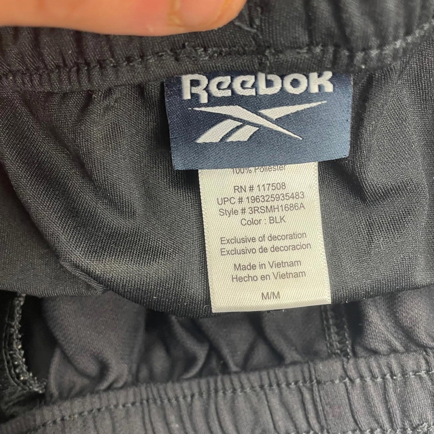 REEBOK SpeedWick Activewear Shorts Black Mens Medium
