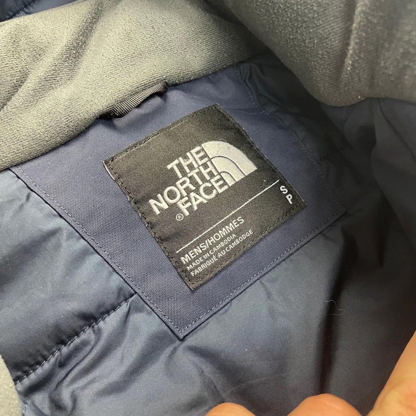 THE NORTH FACE Parka Jacket Insulated Winter Hooded Blue Mens Small
