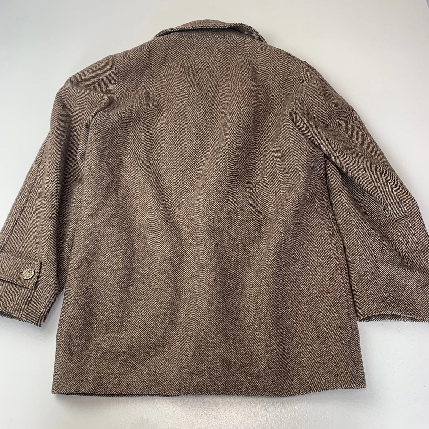 Pendleton Herringbone Wool Jacket Classic Vintage Brown Mens 42R