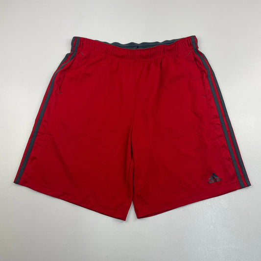 Men’s ADIDAS Red & Grey Athletic Sport Shorts , Size XL