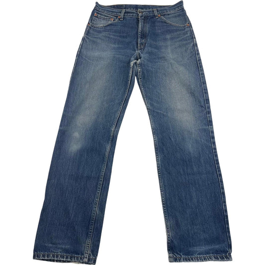 LEVI'S 521 Jeans Straight Distressed Blue Denim Mens W33 L32