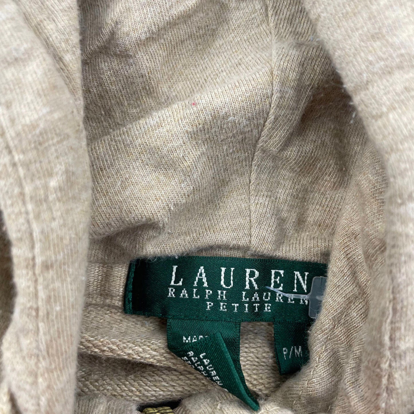 Women’s Ralph Lauren Petite Beige Full Zip Hoodie , Size M