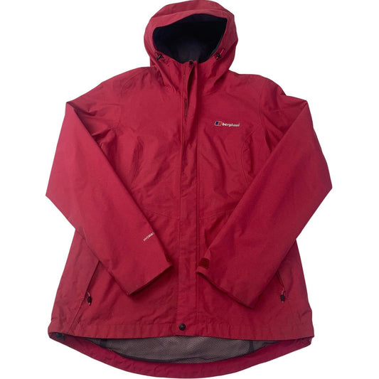Berghaus Hydroshell Waterproof Jacket Outdoor Hiking Red Womens UK 10