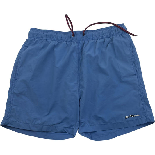 BEN SHERMAN Swim Shorts Quick Dry Elastic Waist Blue Mens XL