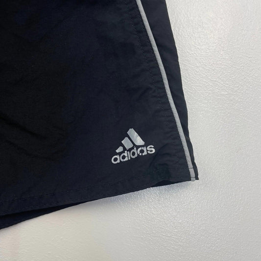 ADIDAS Activewear Shorts Black Reflective Stripes Gym Fitness Men's XL