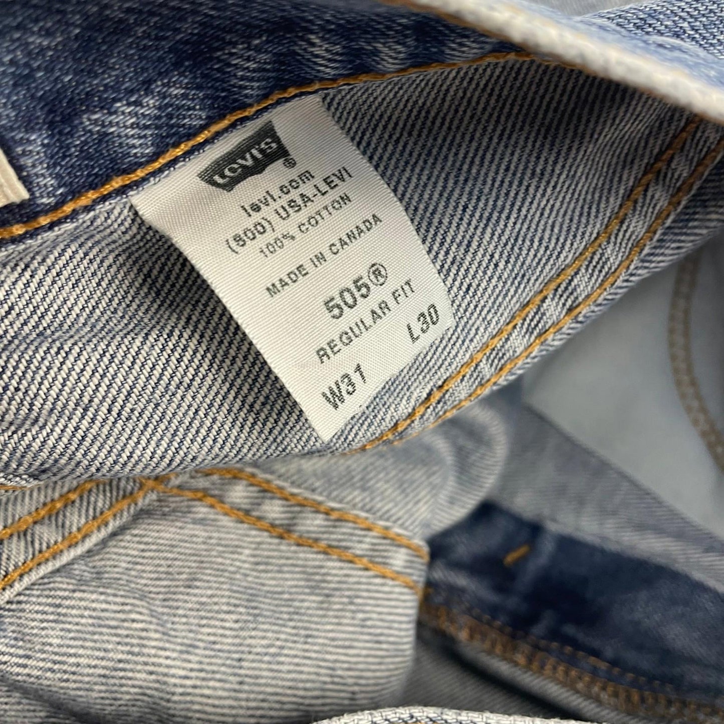 LEVI'S 505 Jeans Regular Fit Classic Stonewashed Denim Blue Mens W31 L30