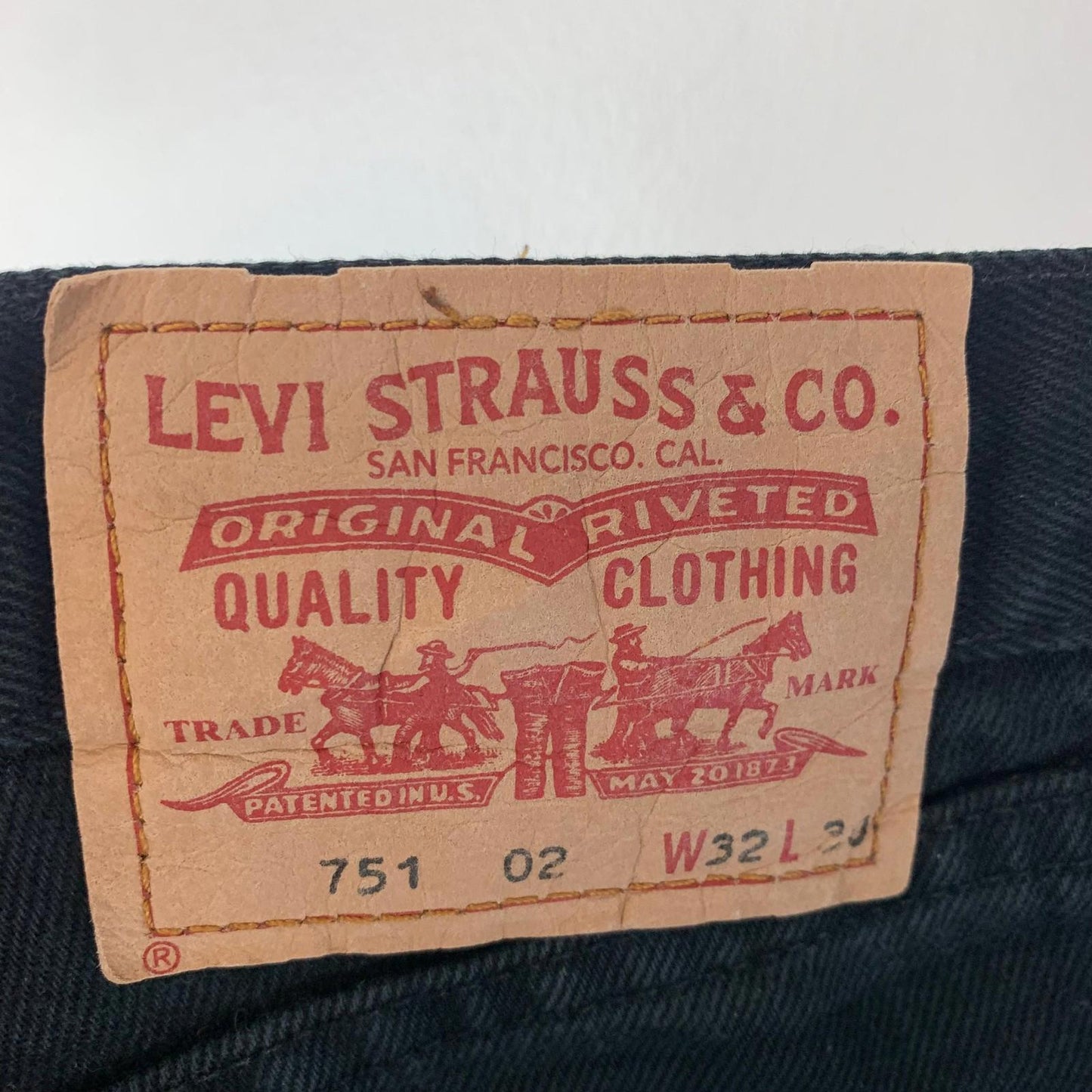 LEVI'S Jeans Straight Leg Classic Black Denim Men's W32 L30