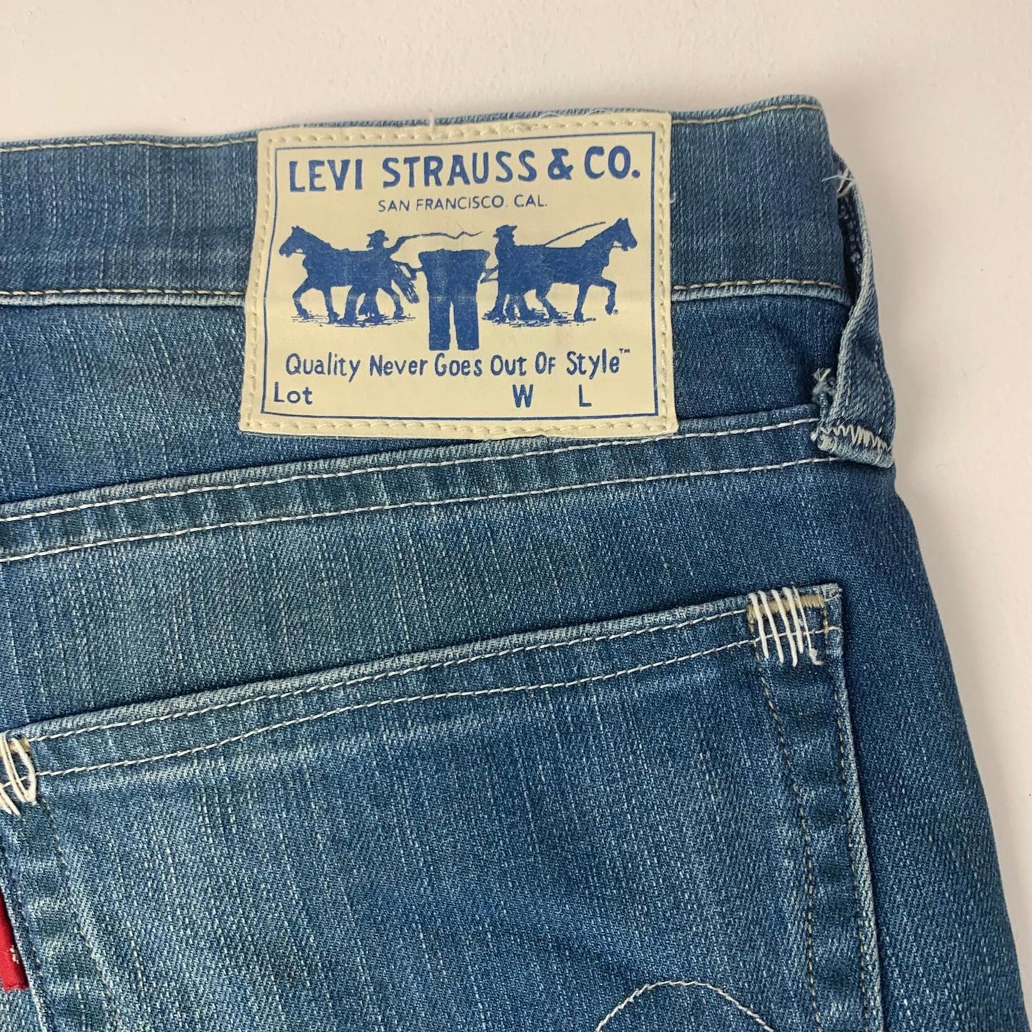 Levi Strauss & Co. Straight Jeans Washed Blue Denim Womens UK 12