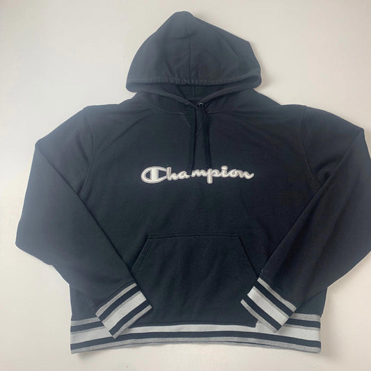 Women’s Champion Black Hoodie / 2XL / XXL / Embroidered Logo / Cropped