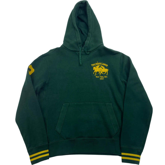 Polo Ralph Lauren Hoodie Pullover Green Logo Embroidered Women M