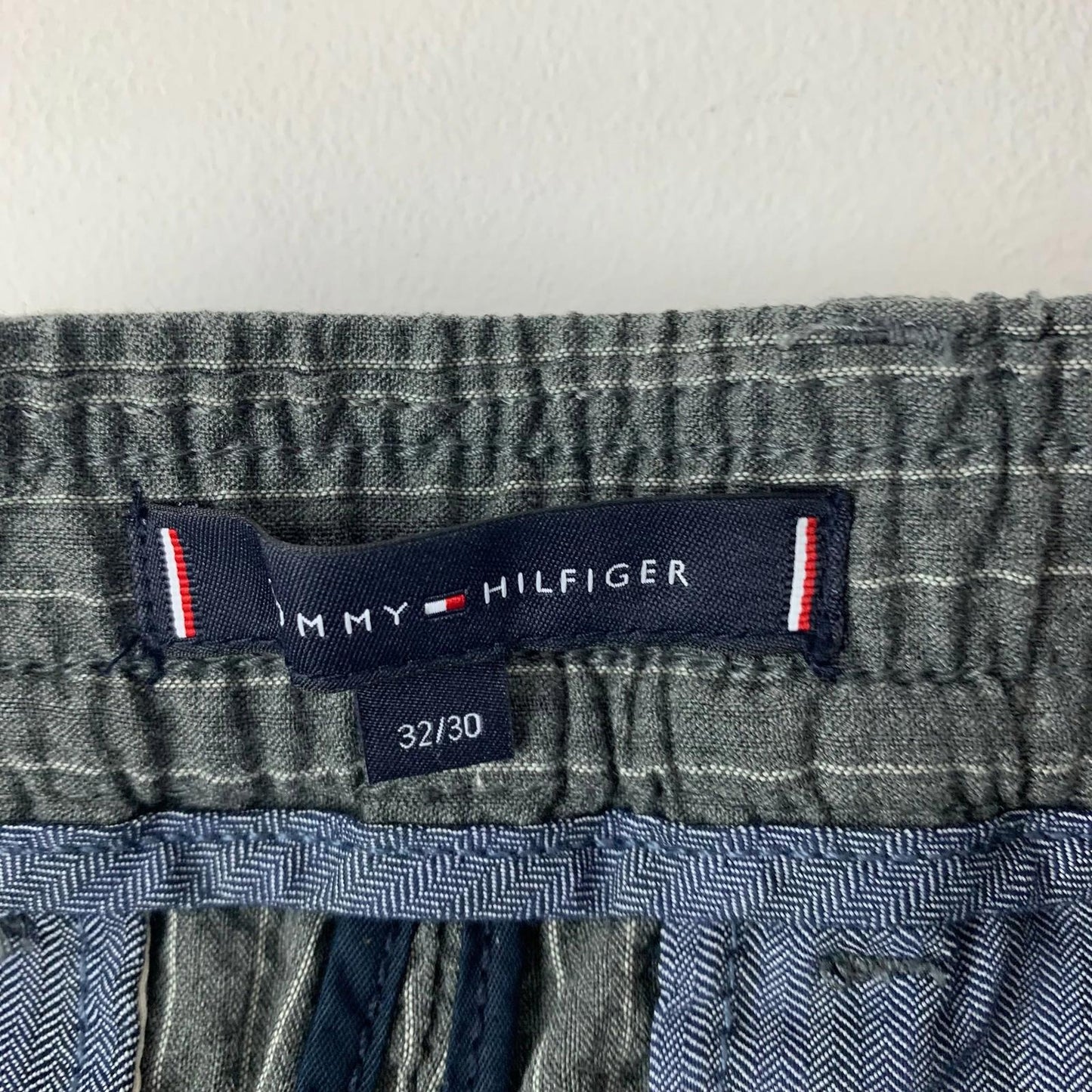 Tommy Hilfiger Pinstripe Trousers Casual Comfort Grey Mens 32/30