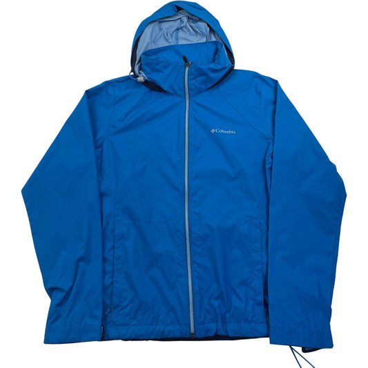 Columbia Rain Jacket Hooded Waterproof Lightweight Blue Womens Medium