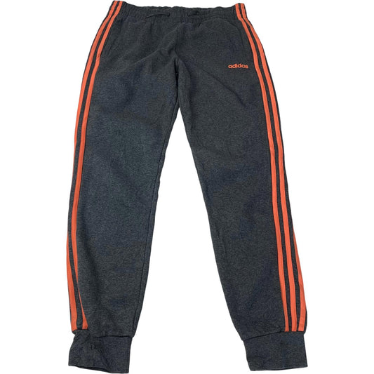 Adidas Jogger Sweatpants Sports Stripe Grey Orange Womens UK 12-14