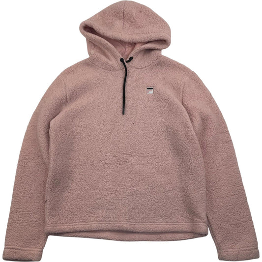 Fila Hoodie Pullover Fleece Pink Womens UK S