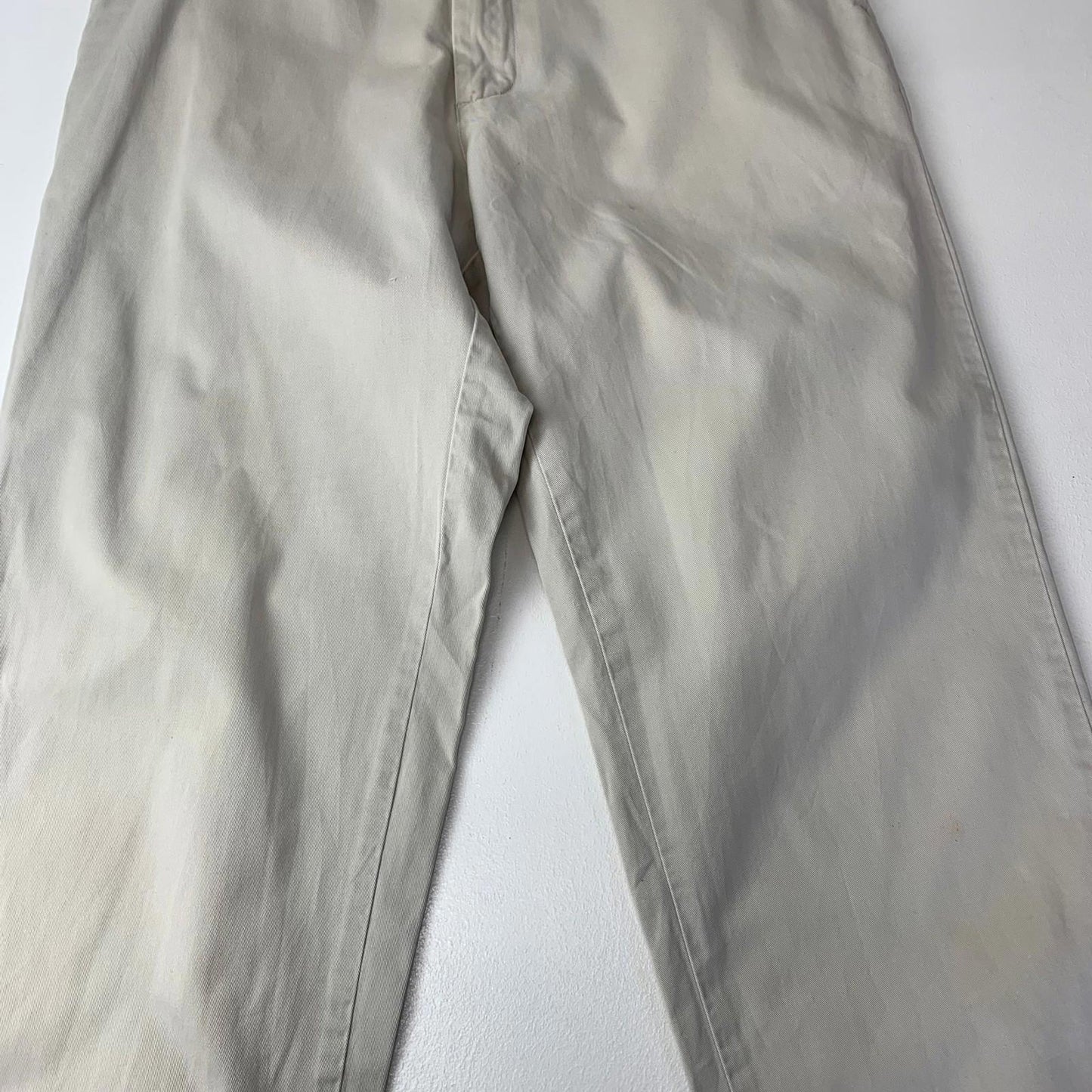 DKNY Chino Straight Leg Trousers Beige Casual Mens 34W 32L