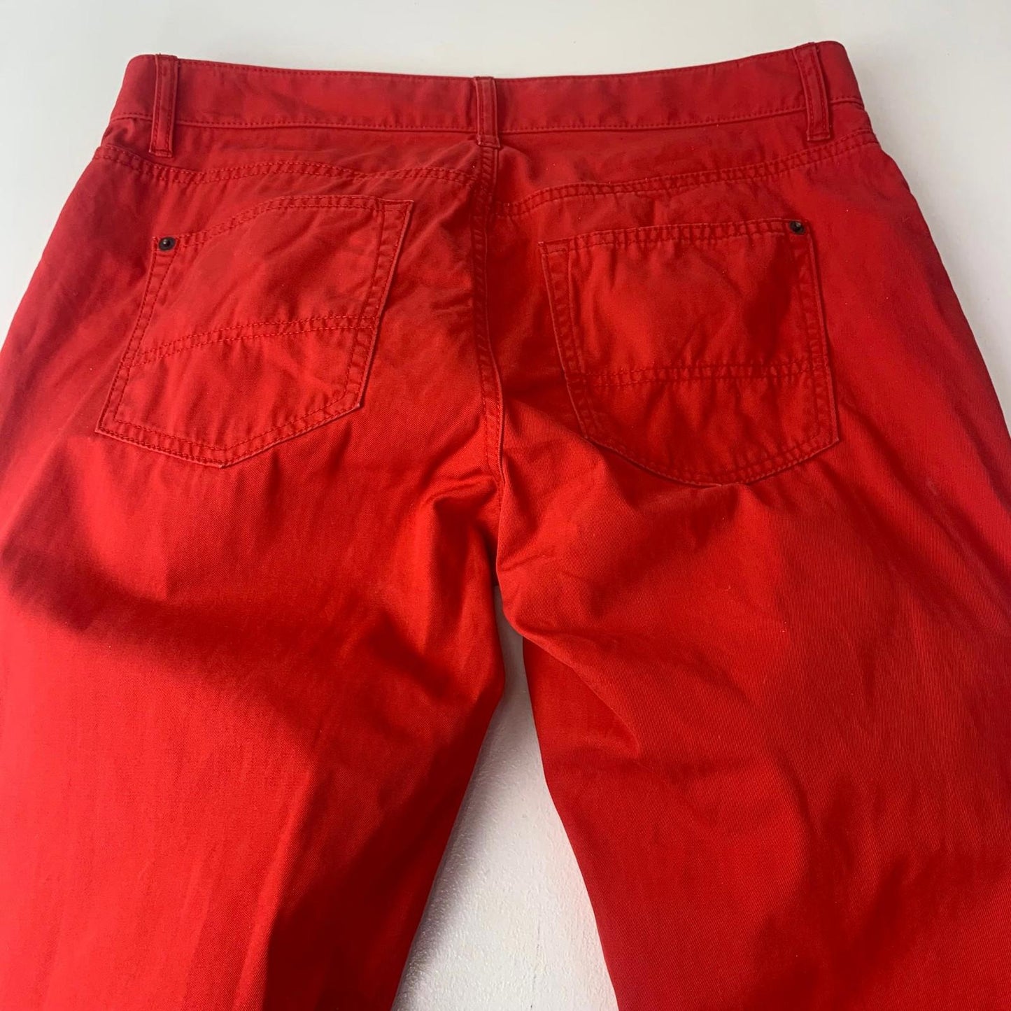 Tommy Hilfiger Red Trousers Straight Cotton Stylish Mens 32/30