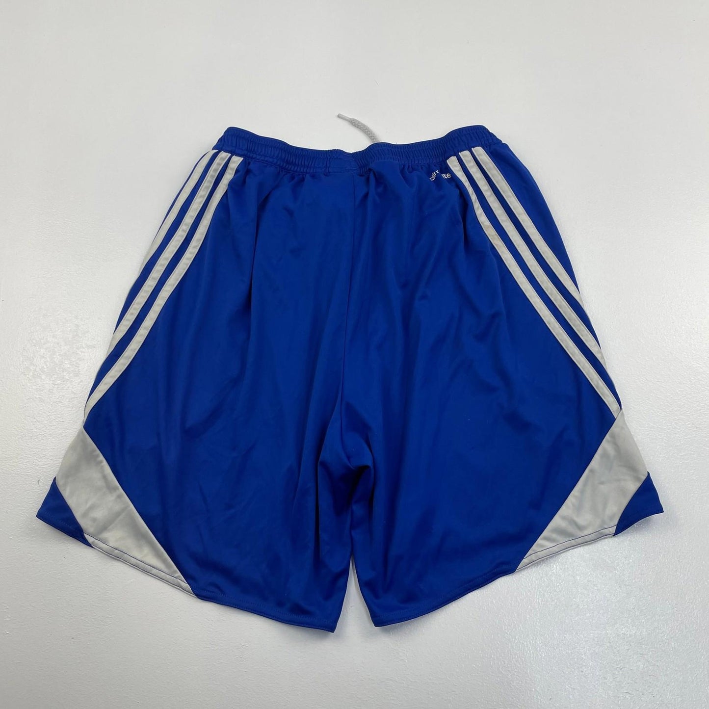ADIDAS Climalite Athletic Shorts Blue Striped Design Mens UK M