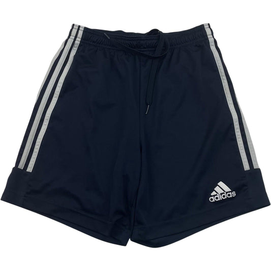 ADIDAS Aeroready Shorts Elastic Waist Stripe Logo Navy Mens S UK