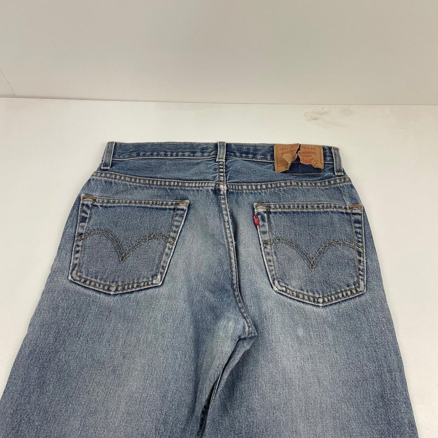 LEVI'S 505 Jeans Regular Fit Classic Stonewashed Denim Blue Mens W31 L30