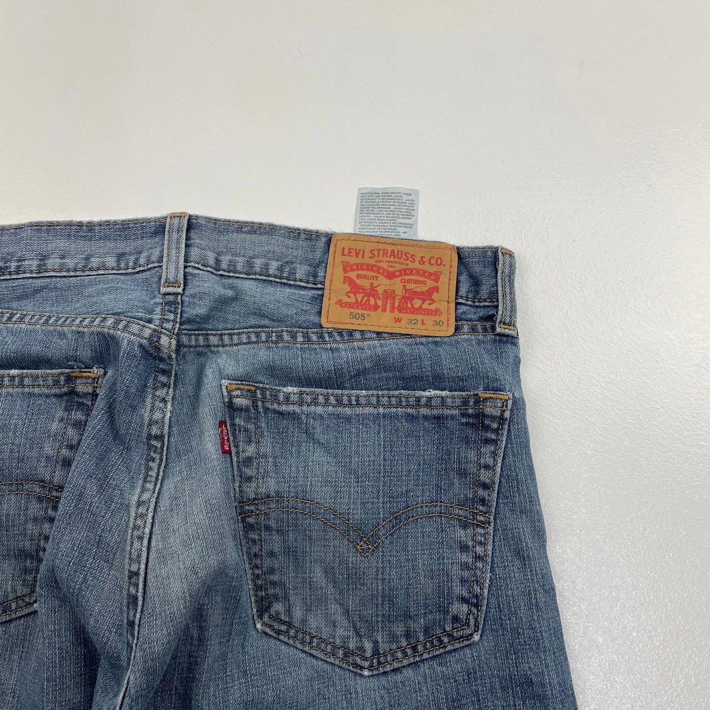 LEVI'S 505 Regular Straight Denim Jeans Blue Classic Mens W32 L30