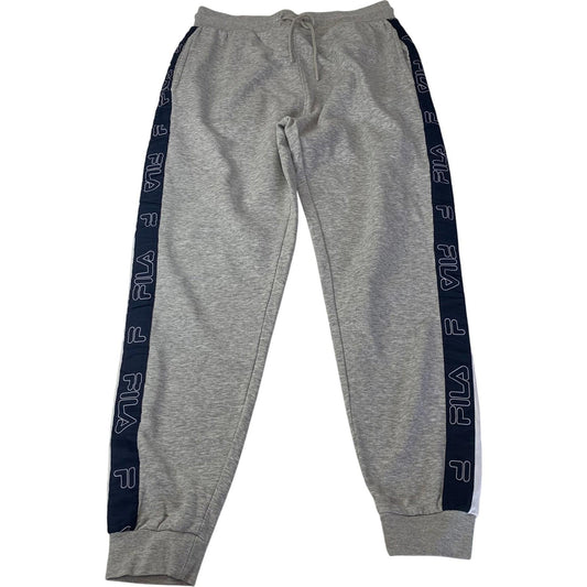 FILA Jogger Trousers Side Stripe Logo Grey Mens Large