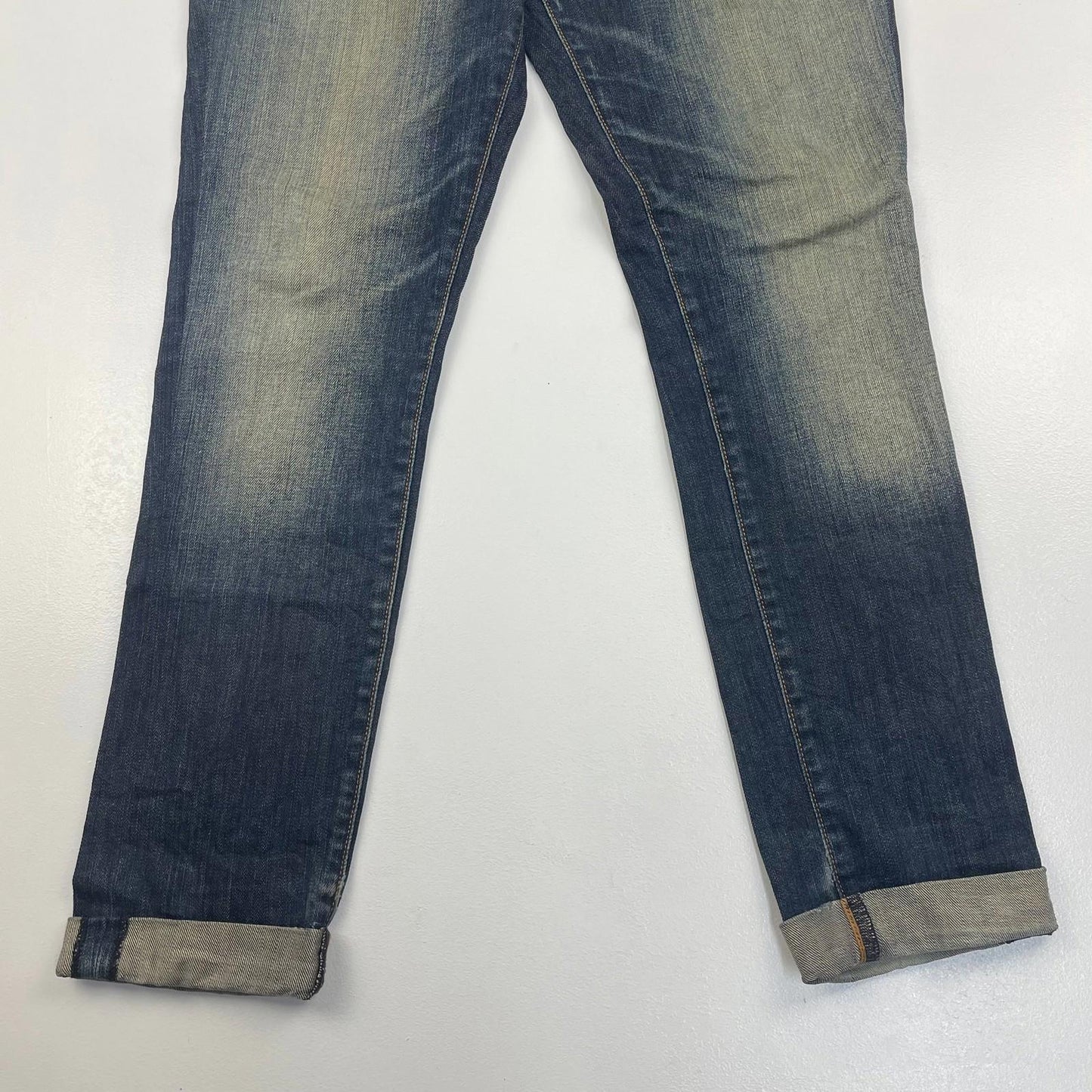 LEVI'S 511 Slim Jeans Distressed Wash Blue Denim Womens W34 L30