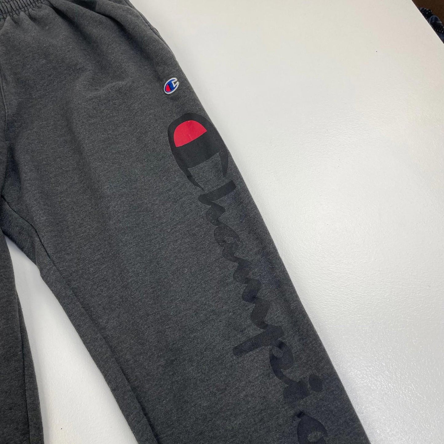Champion Jogger Sweatpants Logo Print Grey Mens Medium M