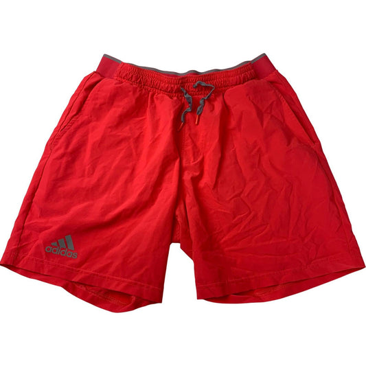 ADIDAS Climalite Shorts Drawstring Casual Red Athletic Mens M