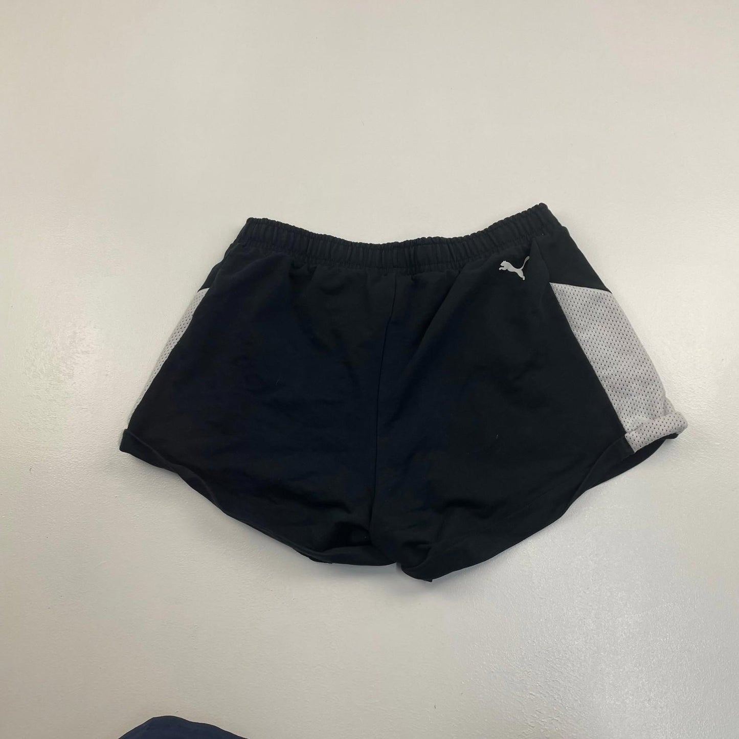 PUMA Women's Running Shorts Black Mesh Sports Large UK 14