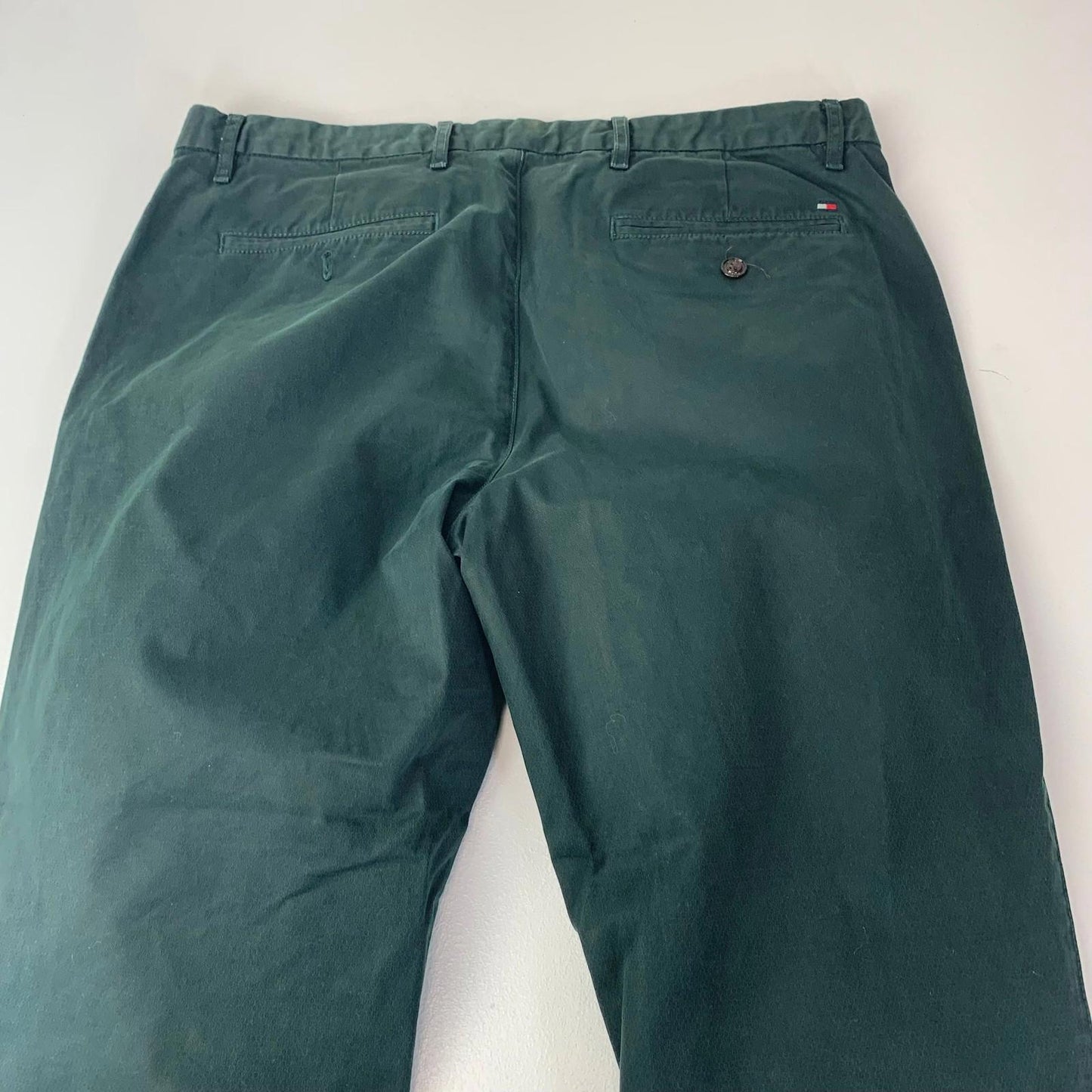 Tommy Hilfiger Denton Chino Straight Trousers Dark Green Mens W34 L27