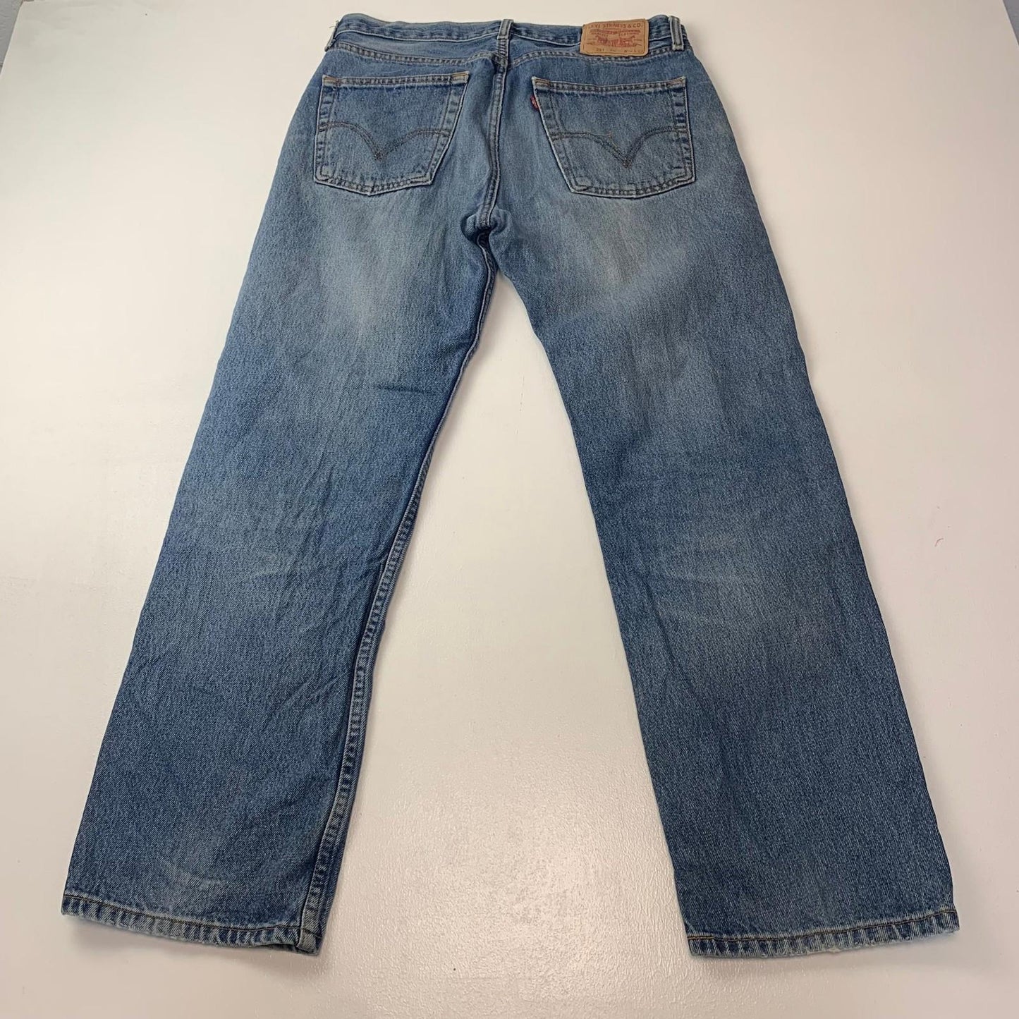 Levi's Straight Leg Denim Jeans Distressed Vintage Blue Mens W34 L30